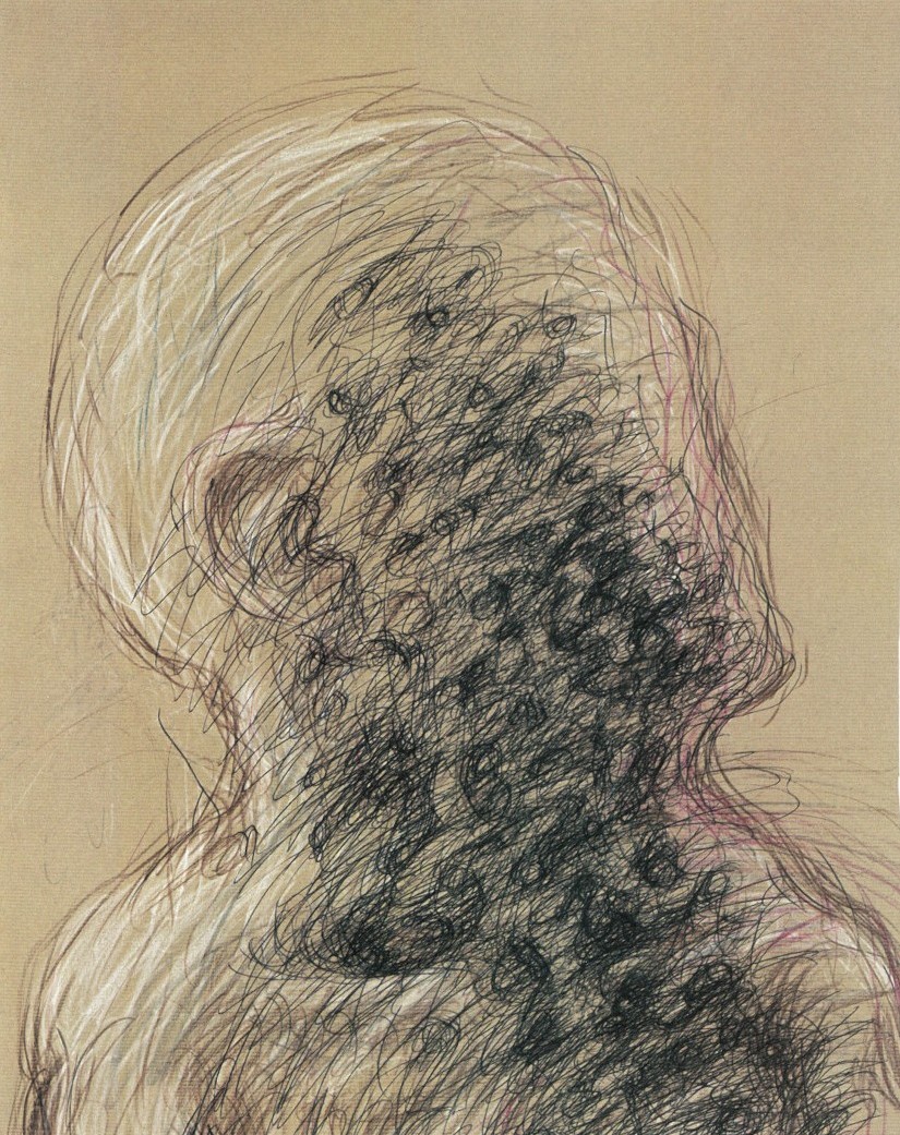 Emil Cimiotti, Kopf 1980, Kreiden und Farbstifte auf Fabriano, 72 cm x 58 cm, cie005de, Preis auf Anfrage, SüdWestGalerie