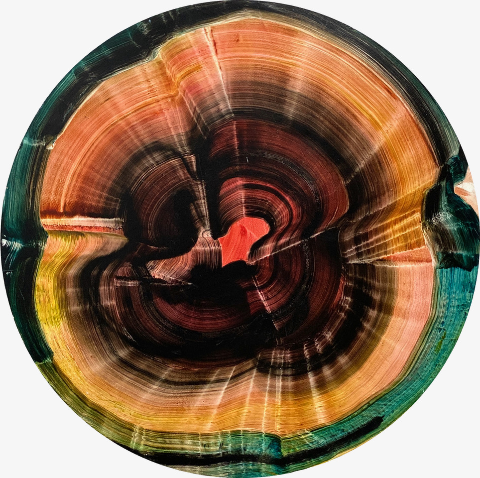 Isa Dahl, als ob, 2021, Öl auf Holz, 100 cm Durchmesser, Preis auf Anfrage, Galerie Cyprian Brenner