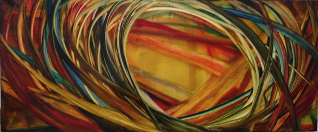 Isa Dahl , Augenblicke lang, , 2011, Öl auf Leinwand, 80 cm x 190 cm , Preis: 6.900 €, dai054kü