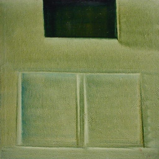 Isa Dahl, Fassade hellgrün, 1996, Öl auf Leinwand, 100 cm x 100 cm, Preis auf Anfrage, SüdWestGalerie
