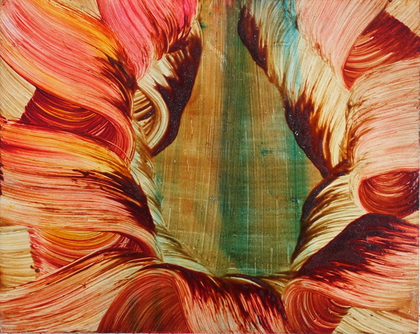 Isa Dahl, borst, hugs and flowers (SWG65), 2019 , Öl auf Holz , 24 cm x 30 cm x 4 cm, Preis 450 €, dai121kü