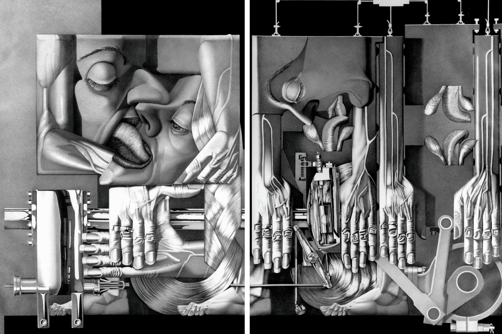 Peter König, Der Kuss, 1998, Bleistift auf Papier, 200 cm x 300 cm, Preis auf Anfrage, SüdWestGalerie