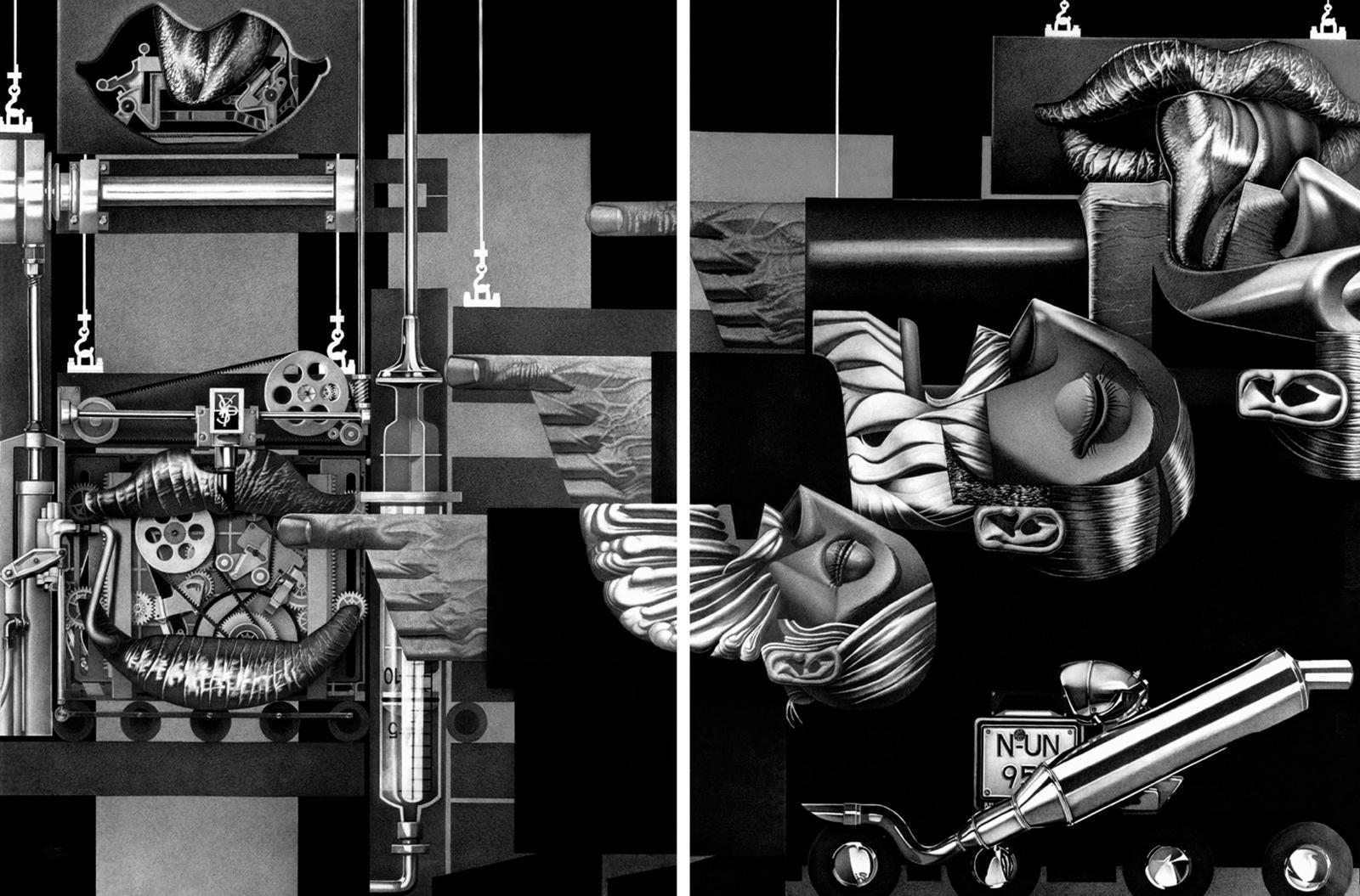 Peter König, Kussmaschine, 1999, Bleistift auf Papier, 200 cm x 325 cm, Preis auf Anfrage, SüdWestGalerie