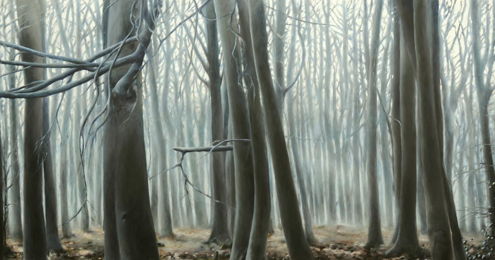 Franz Baumgartner, Buchenwald, 3.2021, Öl auf Leinwand, 159 cm x 300 cm, Preis auf Anfrage, Galerie Cyprian Brenner