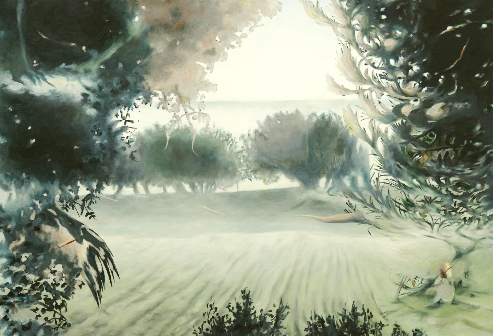 Franz Baumgartner, Durchblick (Übermalung), 6.2014-5.2020, Öl auf Leinwand, 100 cm x 145 cm, Preis auf Anfrage