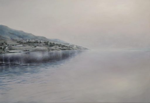 Franz Baumgartner, Landzunge Totes Meer, 2.2025, 120 cm x 175cm, Öl auf Leinwand, Galrie Cyprian Brenner