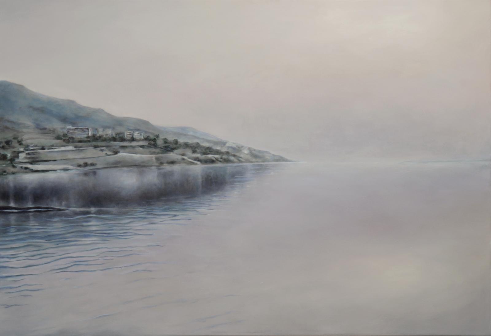 Franz Baumgartner, Landzunge Totes Meer, 2.2025, 120 cm x 175cm, Öl auf Leinwand, Galrie Cyprian Brenner