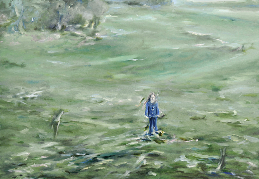 Franz Baumgartner, Mädchen , 11.2016-3.2017 , Öl auf Leinwand , 70 cm x 100 cm, Preis auf Anfrage, baf062kü