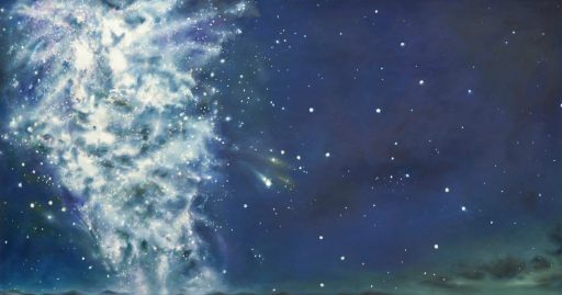 Franz Baumgartner, Nachthimmel, 7.2018, Öl auf Leinwand, 159 cm x 300 cm, Preis auf Anfrage, baf068kü, Galerie Cyprian Brenner 