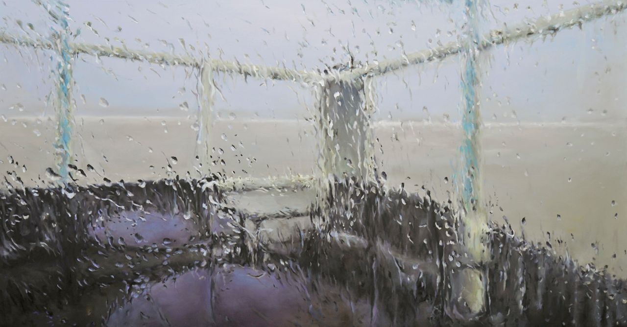 Franz Baumgartner, am Strand, 7.2017, Öl auf Leinwand, 159 cm x 300 cm, Preis auf Anfrage, Galerie Cyprian Brenner