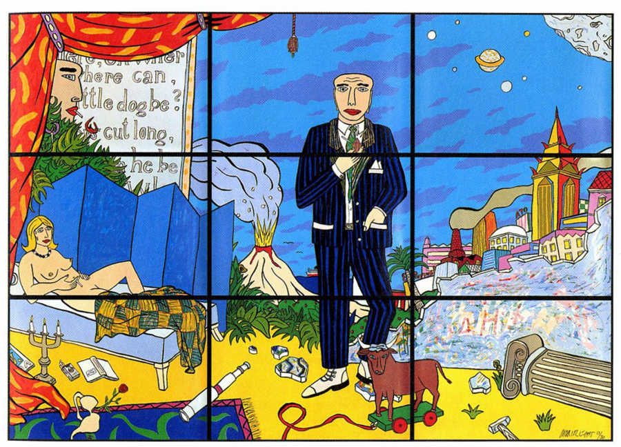 Moritz Götze, Little Dog, 1995, Farbgrafik 9-Teilig, insgesamt 210 cm x 300 cm, je 70 cm x 100 cm, gerahmt, Auflage 30, Preis auf Anfrage, Galerie Cyprian Brenner