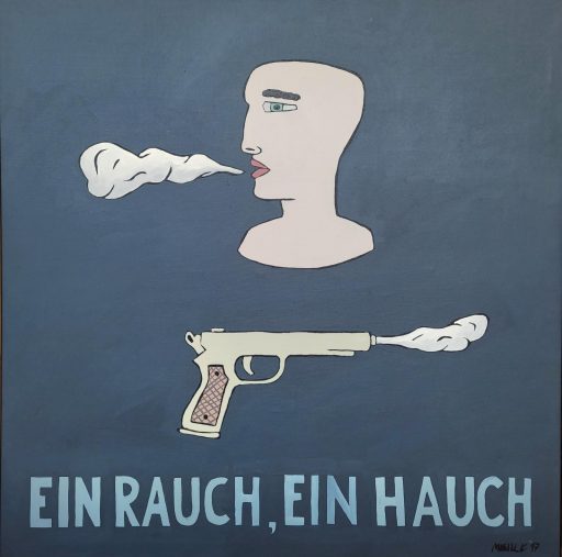 Moritz Götze, Pop Art, Ein Hauch, Ein Rauch, 1997, Acryl auf Leinwand, 140 cm x 140 cm, Preis auf Anfrage, SüdWestGalerie