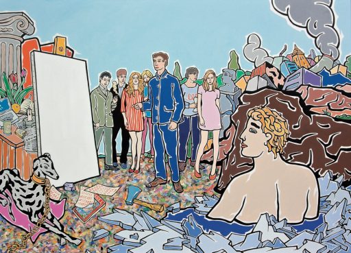 Moritz Götze, Pop Art, Malschule, 2012, Öl auf Leinwand, 200 cm x 270 cm, Preis auf Anfrage, Galerie Cyprian Brenner