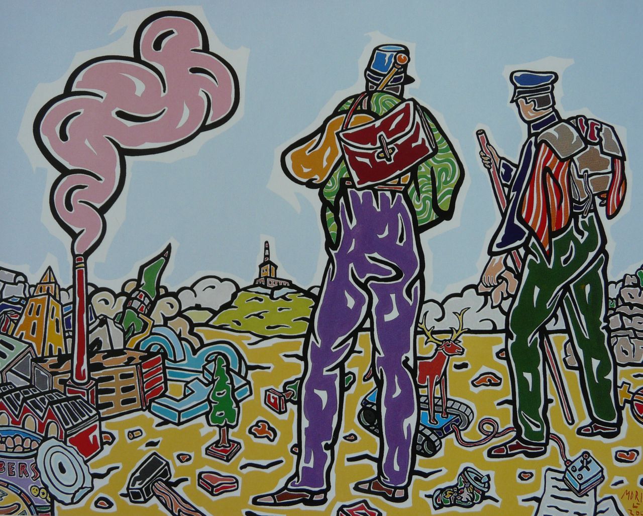 Moritz Götze, Unterwegs mit C.D.F., 2005, Öl auf Leinwand, 160 cm x 200 cm