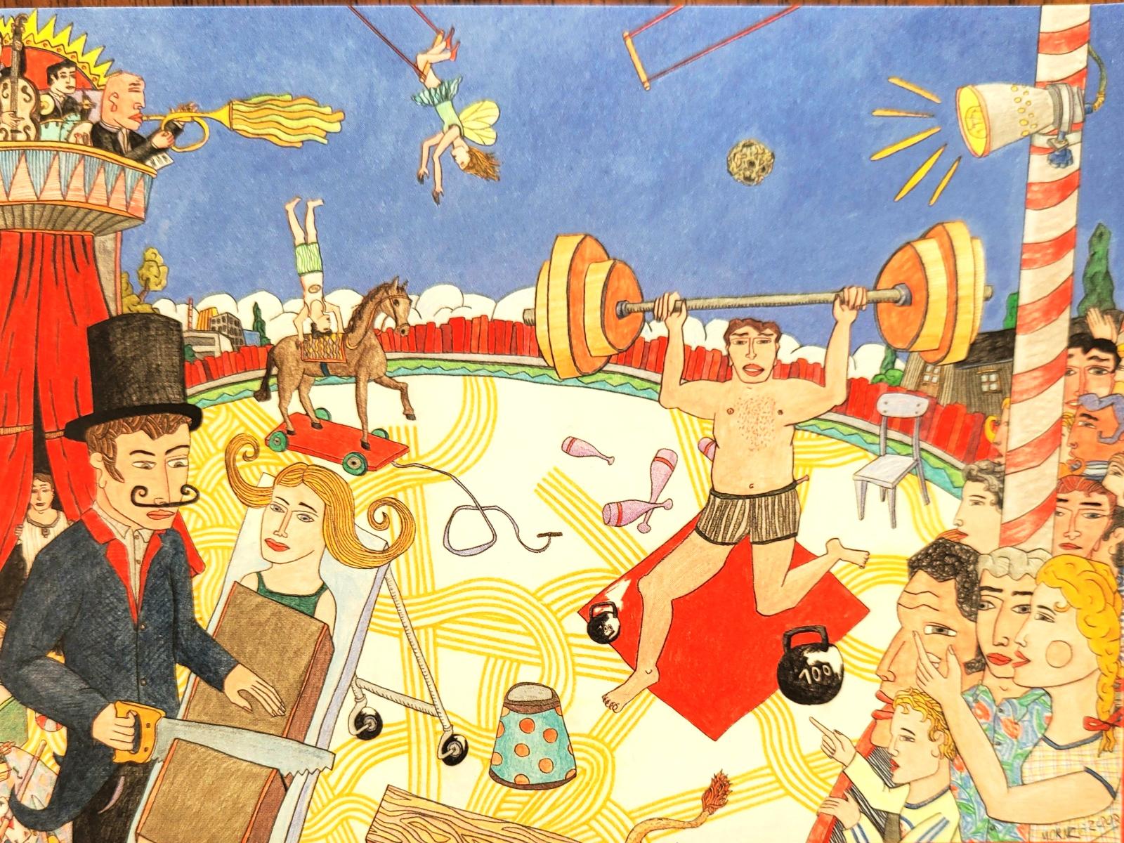 Moritz Götze, Zirkus, 2003, Buntstifte und Ölstifte auf Papier, 155 cm x 210 cm, Preis auf Anfrage, Cyprian Brenner