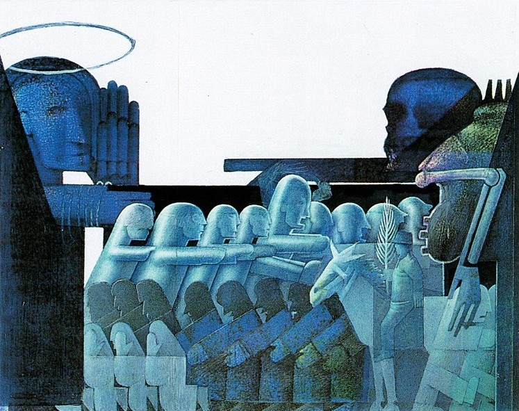 Peter König, 1. Freskoentwurf zum Thema Leben und Tod, Mischtechnik auf Papier, 36 cm x 46 cm, 1995, Preis auf Anfrage, Galerie Cyprian Brenner