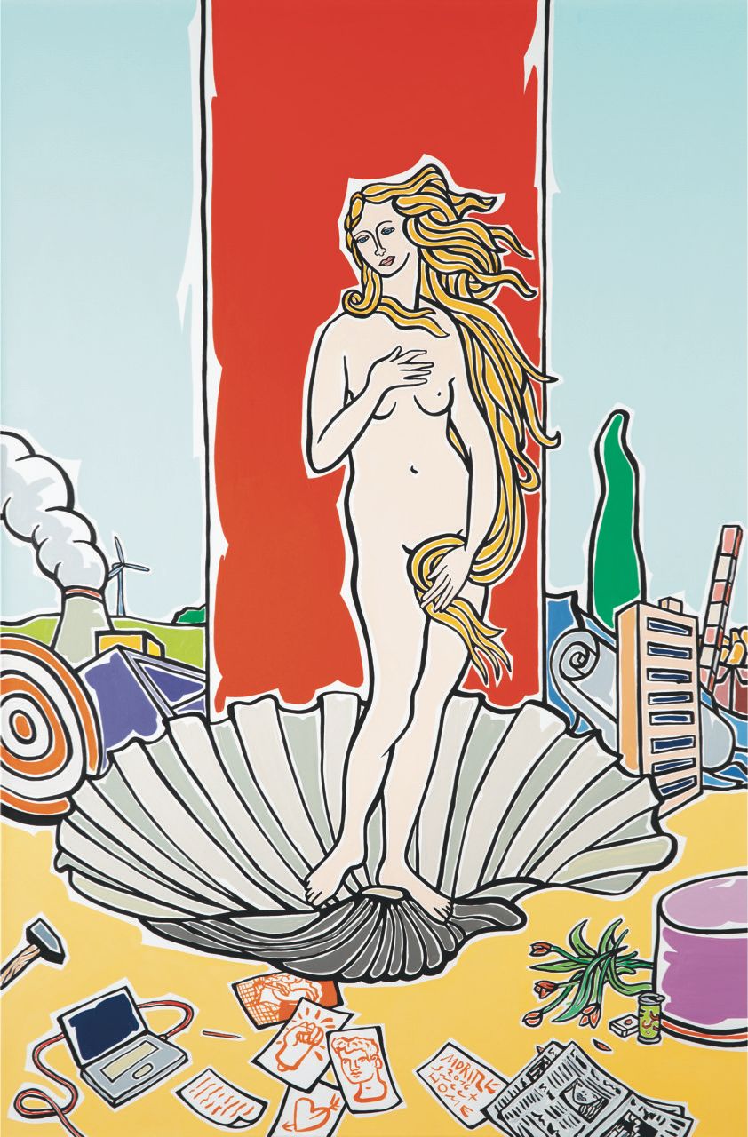 Moritz Götze, Pop Art, Sweet Home (nach Botticelli), 2016, Öl auf Leinwand, 120 cm x 80 cm, Preis auf Anfrage, Galerie Cyprian Brenner