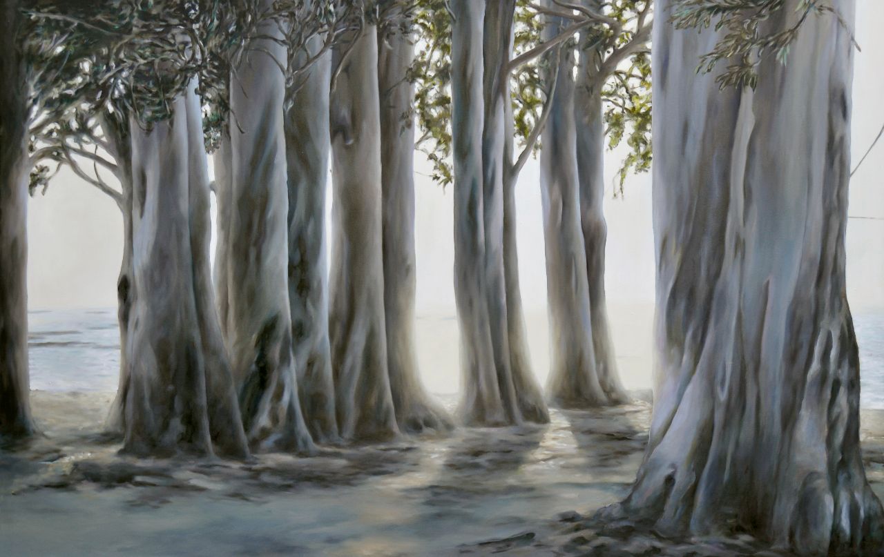 Franz Baumgartner, Windbrecher, 10-2016, Öl auf Leinwand, 153 cm x 240 cm, Preis auf Anfrage, Galerie Cyprian Brenner