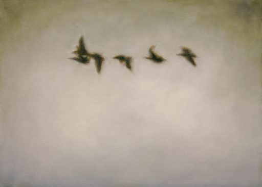 Franz Baumgartner, Zugvögel '84, 5.2023, Öl auf Leinwand, 38 cm x 53 cm, Preis auf Anfrage, Galerie Cyprian Brenner