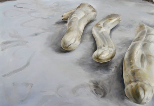 Franz Baumgartner, drei Stangen, 6.2016, Öl auf Leinwand, 70 x 100 cm, Preis auf Anfrage, baf053kü