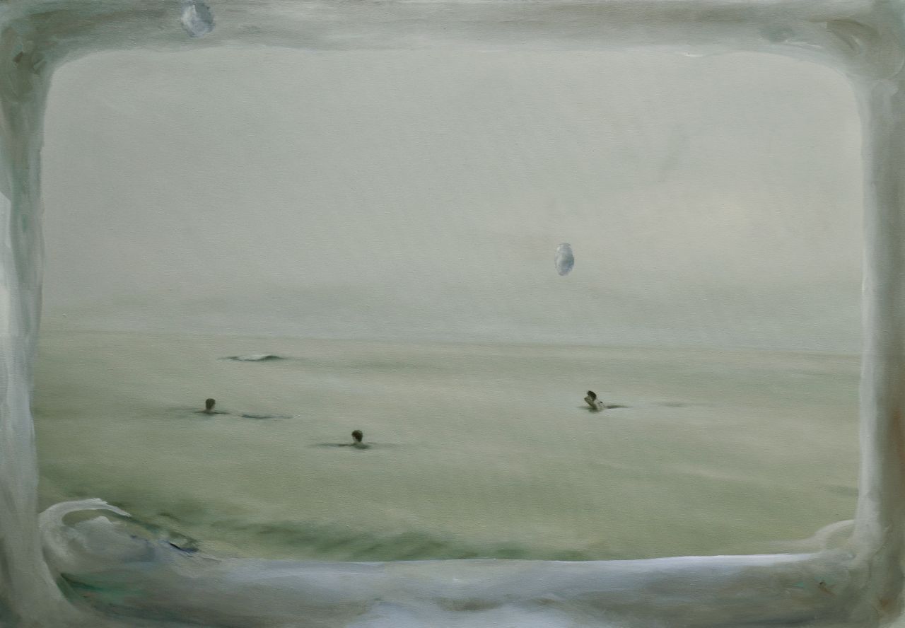 Franz Baumgartner, gelbes Meer, Übermalung, 2002-2016, Öl auf Leinwand, 121 cm x 175 cm, Preis auf Anfrage, baf052kü