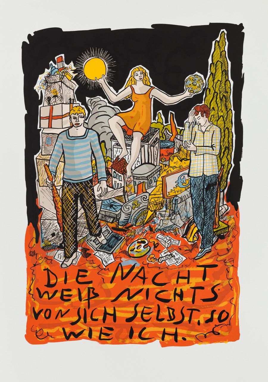 Moritz Götze, Die Nacht weiß nichts von sich selbst, 2019, Serigrafie, 70 cm x 50 cm, 4/50, Preis auf Anfrage, Galerie Cyprian Brenner