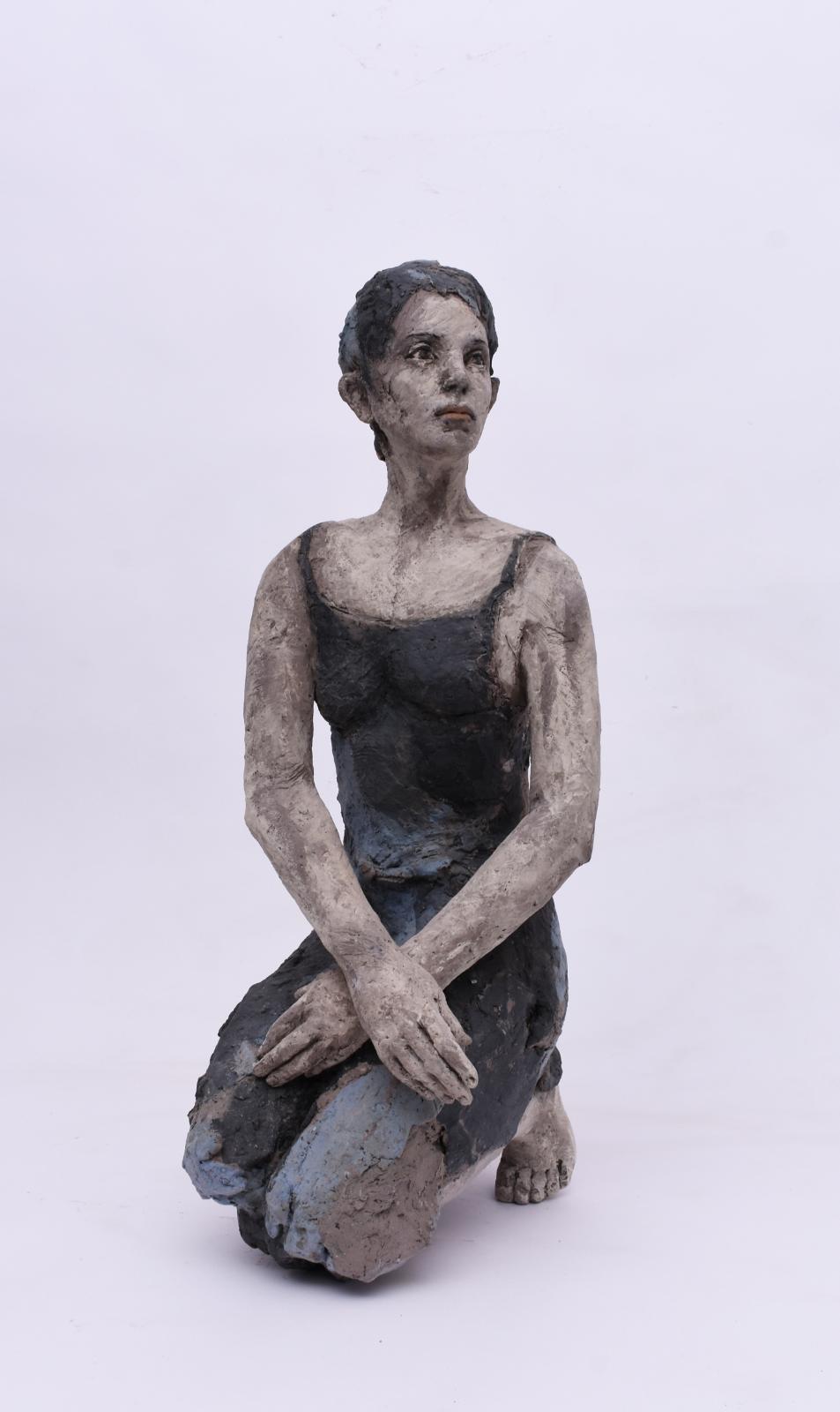 Silvia Siemes, Detailansicht: Bleiben, Warten, 2021, Terrakotta, H.: 66 cm, Preis auf Anfrage, sis015ve