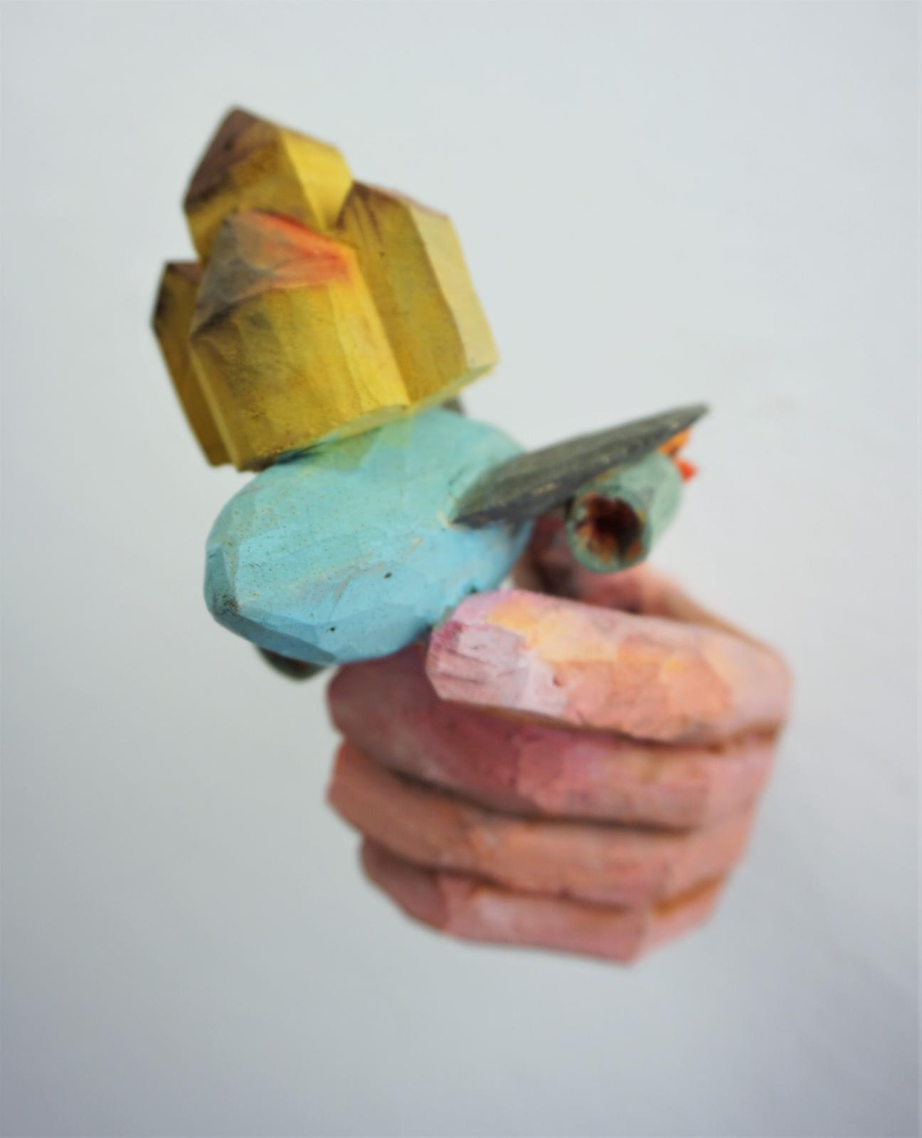 Daniel Wagenblast, handhimmelundhölle, 2018, Holz bemalt, 20 x 10 x 20 cm, Preis auf Anfrage, Galerie Cyprian Brenner