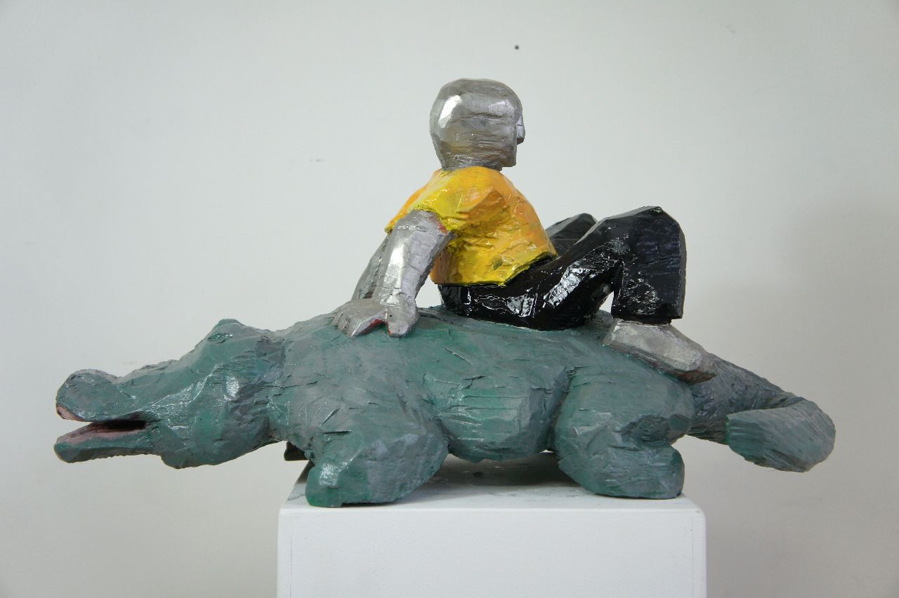 Daniel Wagenblast, Krokodilman, 2008, Alu bemalt, 35 cm x 55 cm x 30 cm, Preis auf Anfrage
