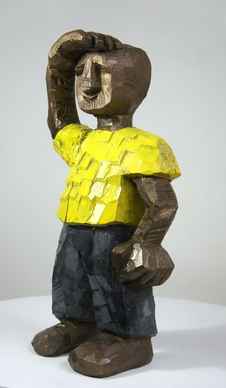 Daniel Wagenblast, Mannomann, 2012, Bronze bemalt, Höhe 45 cm, verkauft!