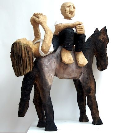 Daniel Wagenblast, Reiter, 2011/2013, Holz bemalt, 90 cm x 95 cm x 35 cm, Preis auf Anfrage, Galerie Cyprian Brenner