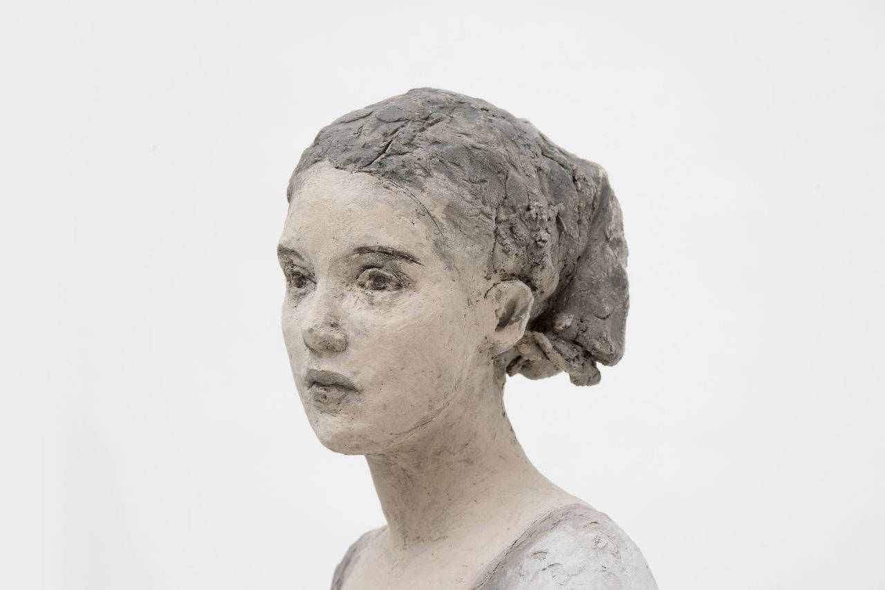 Silvia Siemes, Bleiben, Warten, 2014, Ausschnitt, Terrakotta, 70 cm, verkauft!