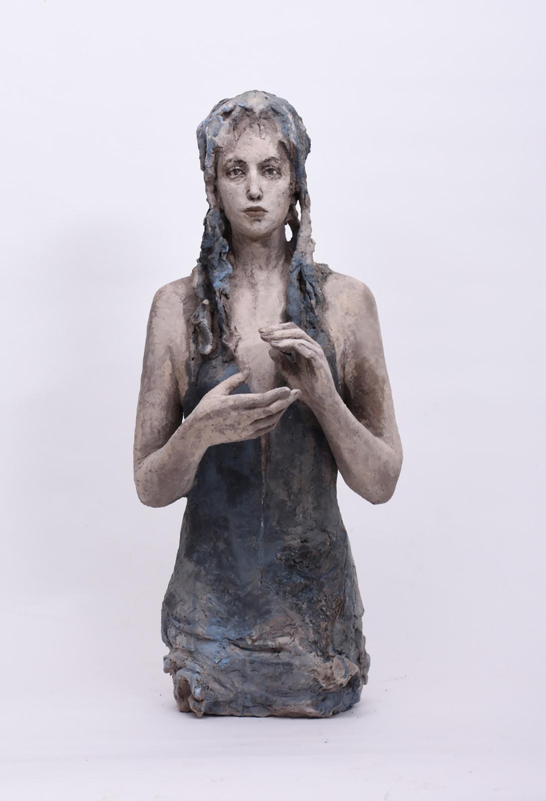 Silvia Siemes, Halbfigur, 2019, Terrakotta, gebrannt, Höhe: 86 cm, verkauft!