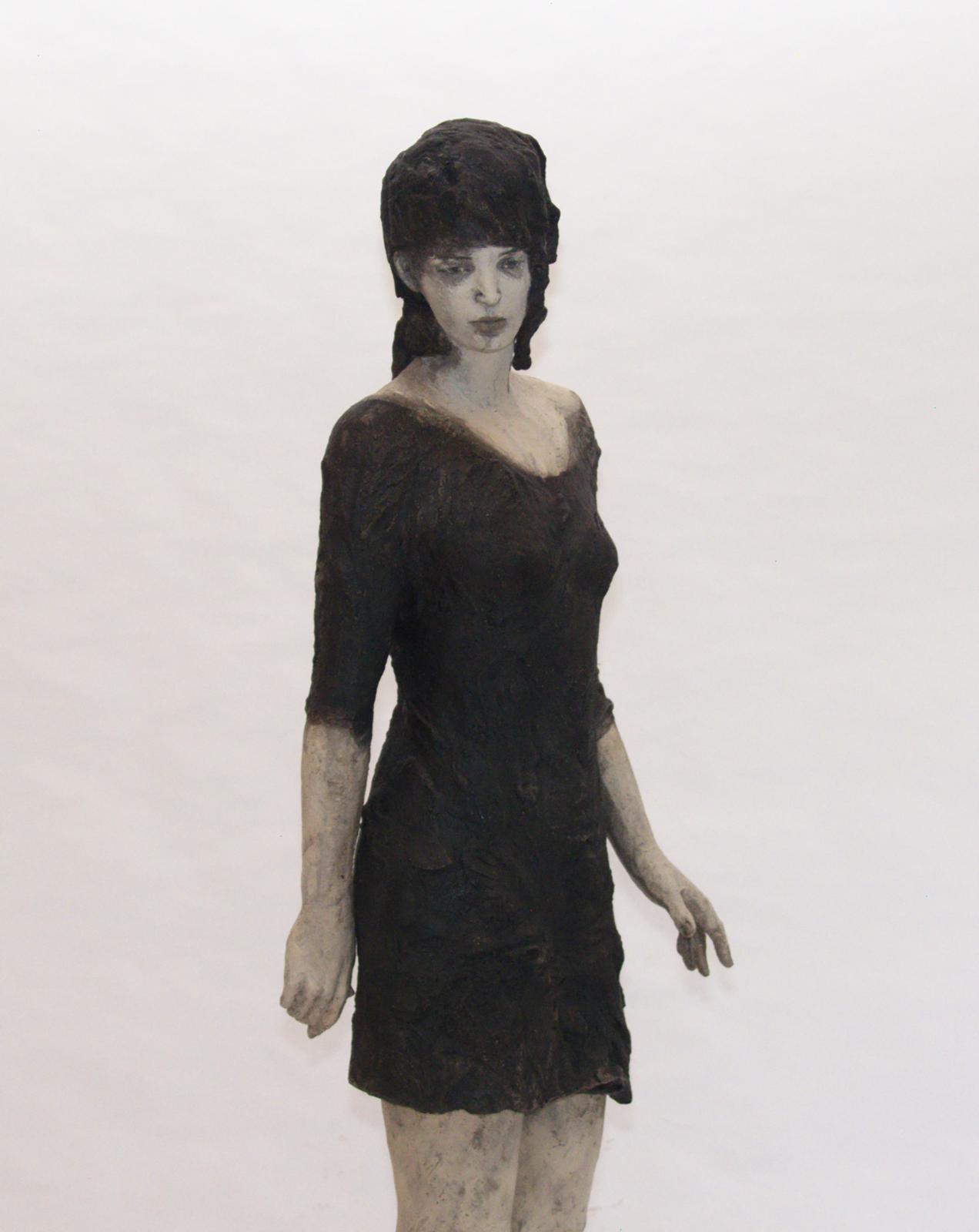 Silvia Siemes, im Licht, 2018, Terrakotta, gebrannt, Höhe 156 cm , (Detailansicht), verkauft!