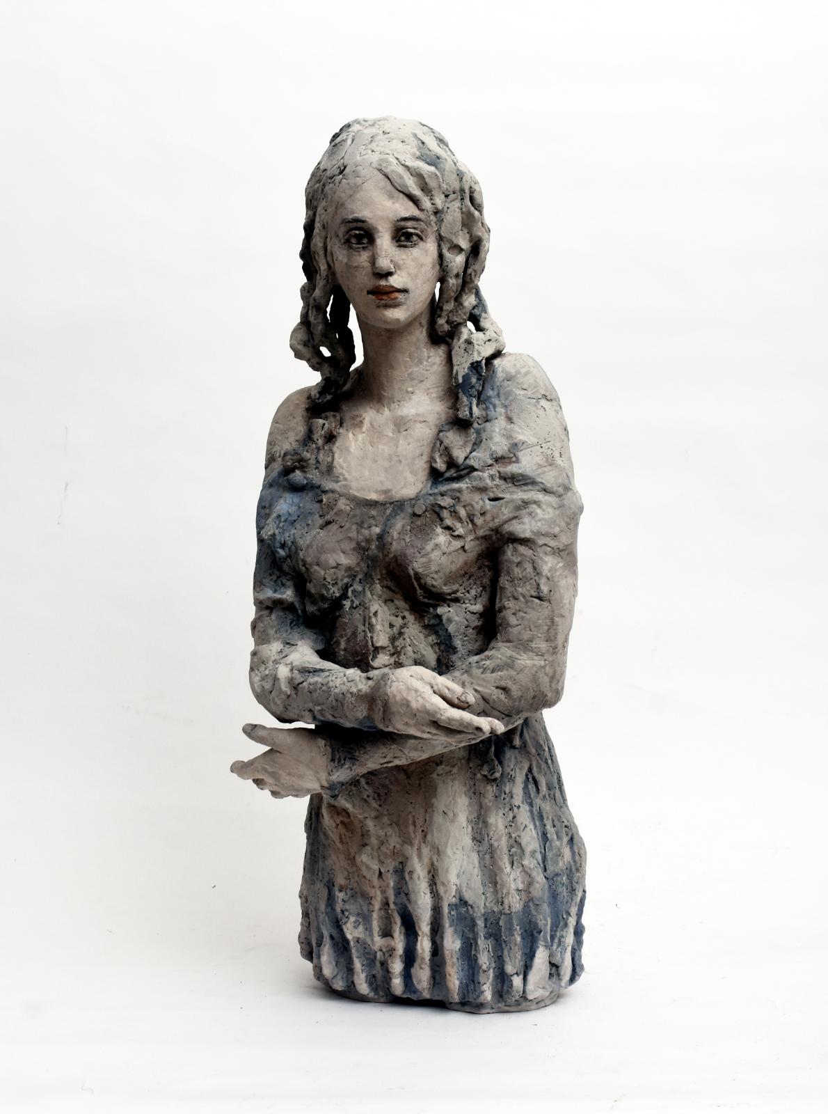 Silvia Siemes, Halbfigur,  2020, Terrakotta, engobiert, Höhe: 85 cm, Preis auf Anfrage, sis001kü