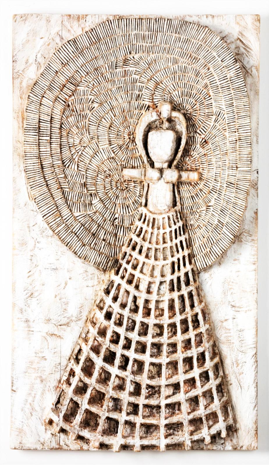 Klaus Hack, Gloriolen - Relief, 2007, Kiefer , weiß gefasst, 170 ,5 x 96,5 x 9 cm, Preis auf Anfrage, Galerie Cyprian Brenner