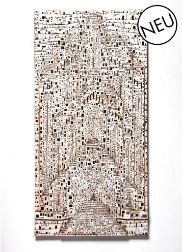 Klaus Hack, Kathedrale, 2018/2019, Rotbuche, weiß gefasst, 200 cm x 100 cm x 7 cm, Preis auf Anfrage, Galerie Cyprian Brenner