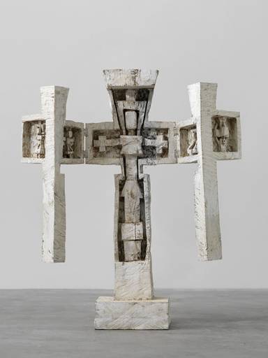 Klaus Hack, Kreuz Altar, 2010-2015, Holz weiß gefasst, aufgeschlagen 134,5 cm x 101 cm x 38,5 cm, Preis auf Anfrage, Galerie Cyprian Brenner