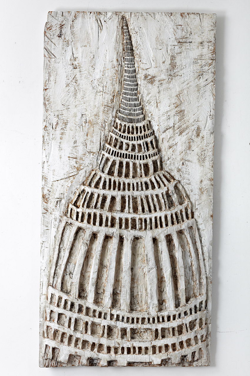 Klaus Hack, Turm, 2010/2015, Holz weiß gefasst, 182 cm x 89 cm x 9 cm, Preis auf Anfrage Galerie Cyprian Brenner