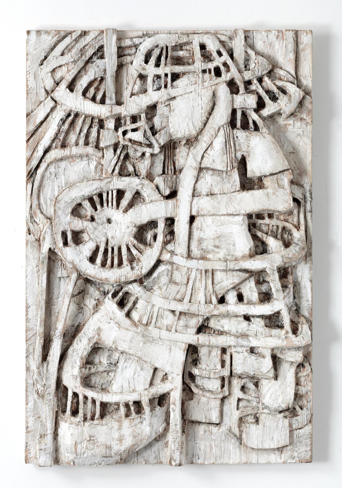Klaus Hack,Spiel, 2016, Holzweiß gefasst, 148 x 98,5 x 9 cm, Preis auf Anfrage, Galerie Cyprian Brenner