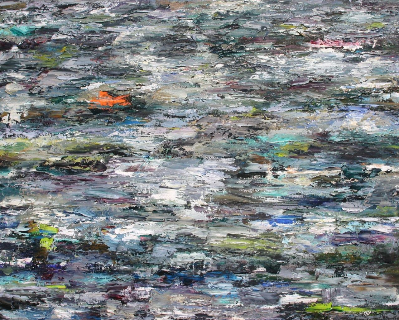 Rudi Weiss 12/2014 Fluss Öl auf Leinwand 80 cm x 100 cm