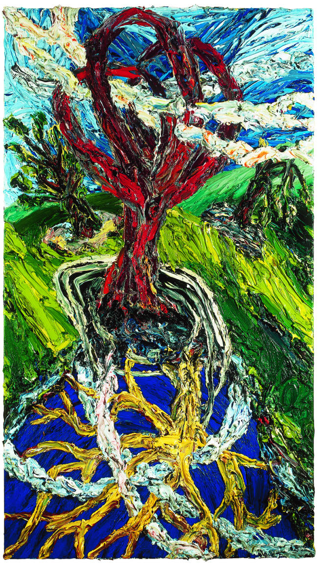 Harry Meyer, Der Teich, Öl auf Leinwand, 160 cm x 90 cm, Preis auf Anfrage