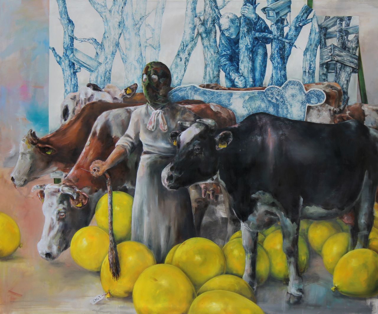 Karin Brosa, Beobachter, 2016, Öl auf Nessel, 145 cm x 180 cm, Preis auf Anfrage, brk002kü, SüdWestGalerie