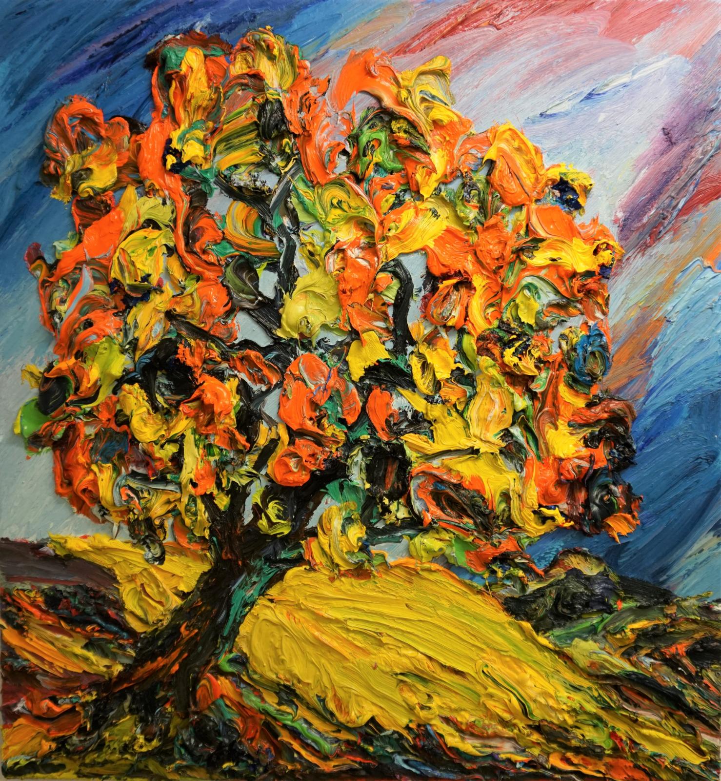 Harry Meyer, Baum, 2020, Öl auf Leinwand, 75 x 70 cm, Preis auf Anfrage, mey037ko