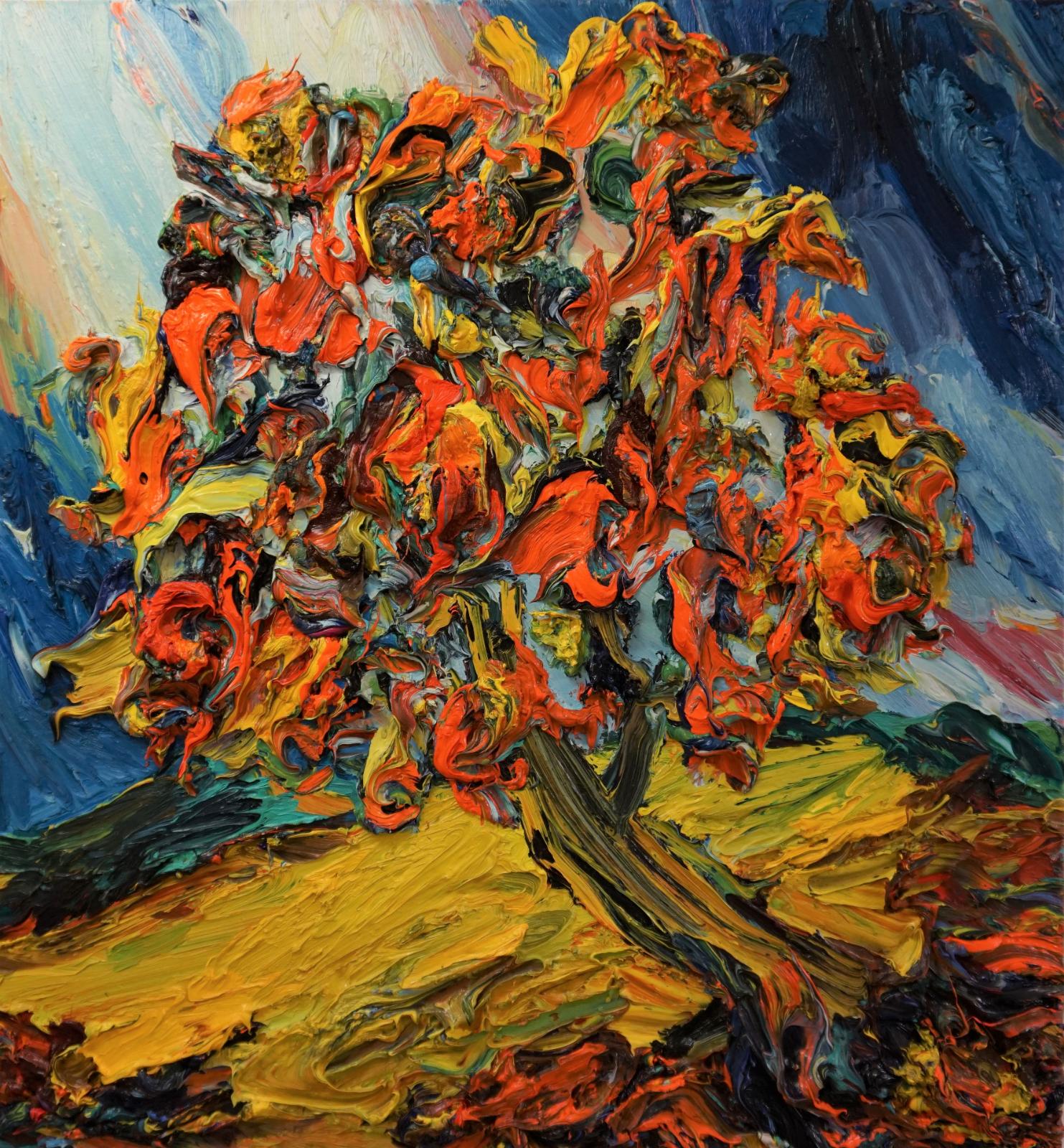 Harry Meyer, Baum, 2020, Öl auf Leinwand, 75 x 70 cm, Preis auf Anfrage, mey038ko