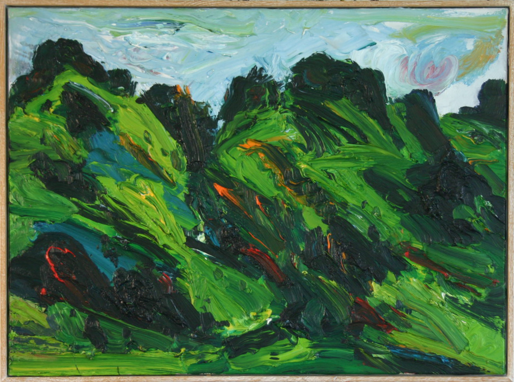 Harry Meyer , Hügel , 2002 , Öl auf Leinwand , 70 cm x 95 cm