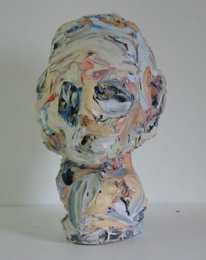 Harry Meyer, Kopf, 2007–2008, Acryl auf Pappel, 38 cm x 22 cm x 28 cm, Preis auf Anfrage, mey022kü