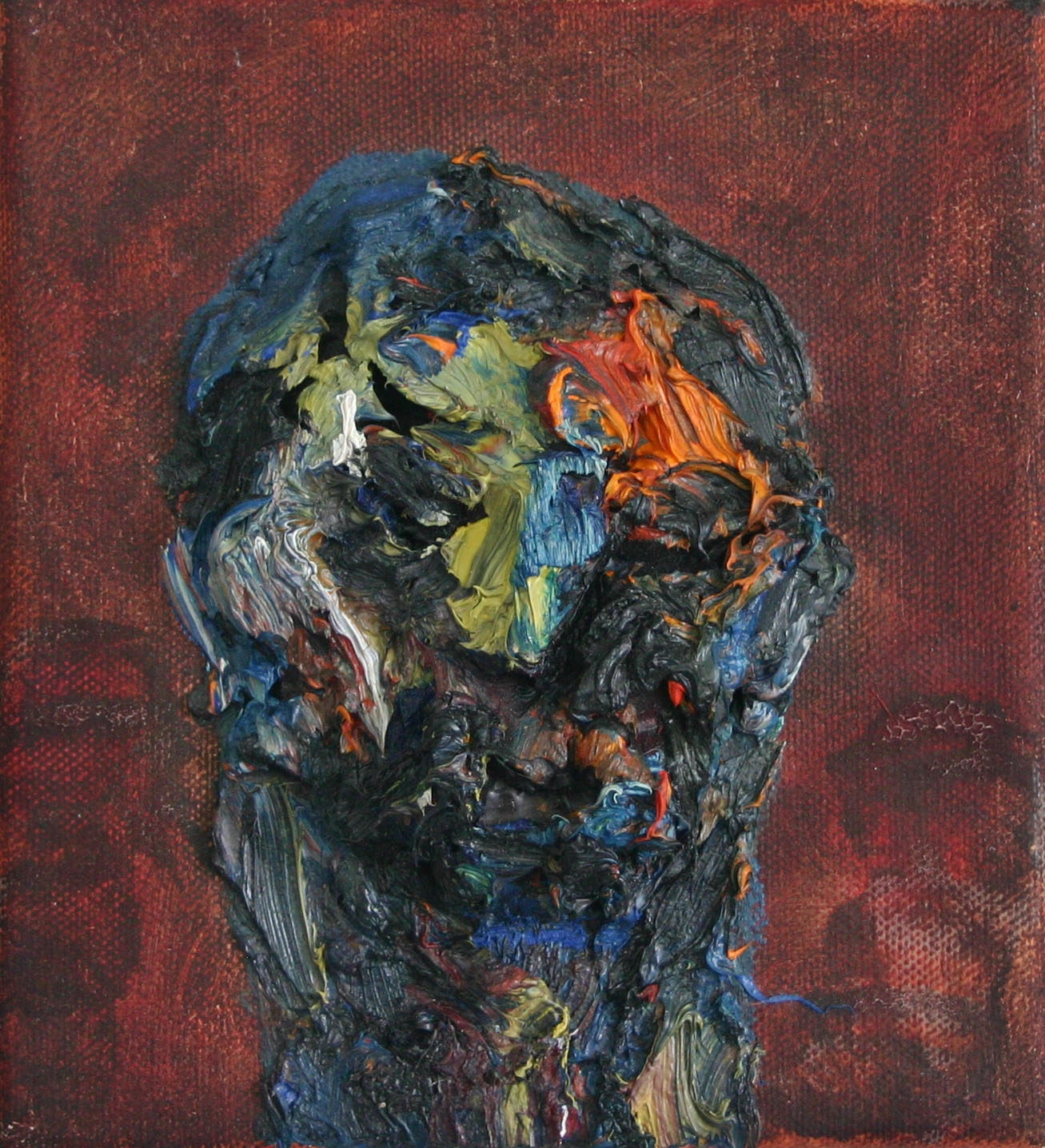 Harry Meyer, Kopf auf Leinwand, Öl auf Leinwand, 20 cm x 20 cm, Preis auf Anfrage, mey026kü