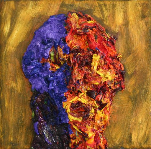 Harry Meyer, Kopf auf Leinwand, Öl auf Leinwand, 20 cm x 20 cm, Preis auf Anfrage, mey027kü