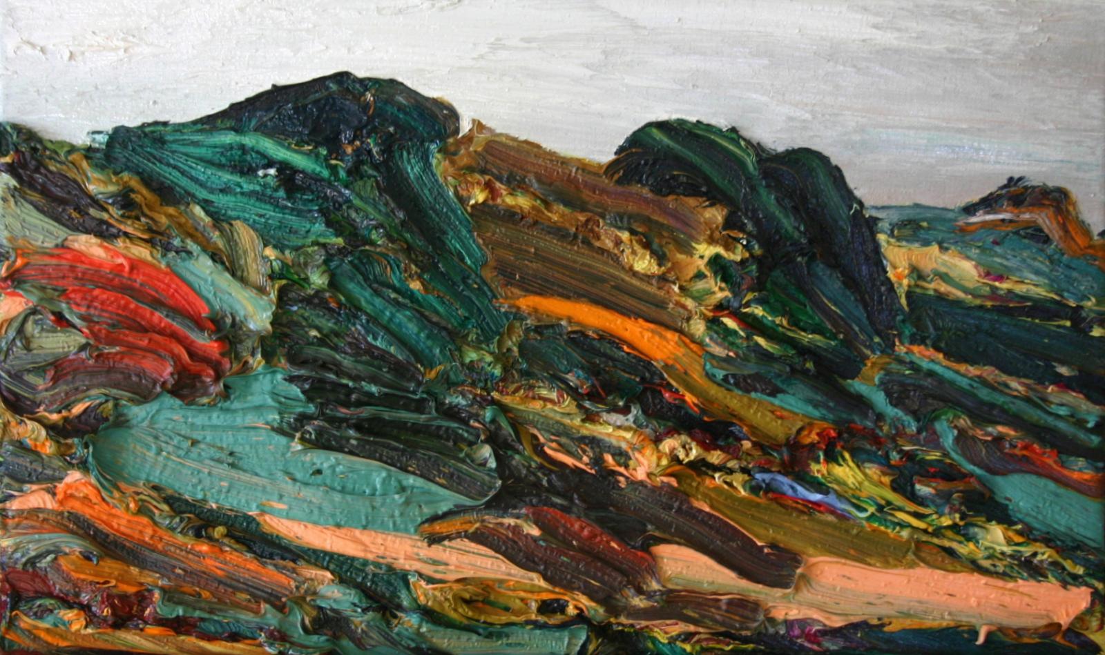 Harry Meyer, Tal (1), Öl auf Leinwand, 30 cm x 50 cm